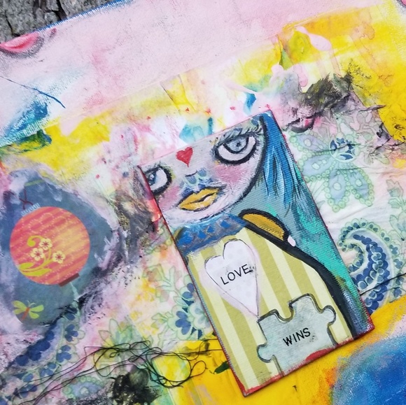 Love Wins Mixed Media Canvas Art - Picture 2 of 3